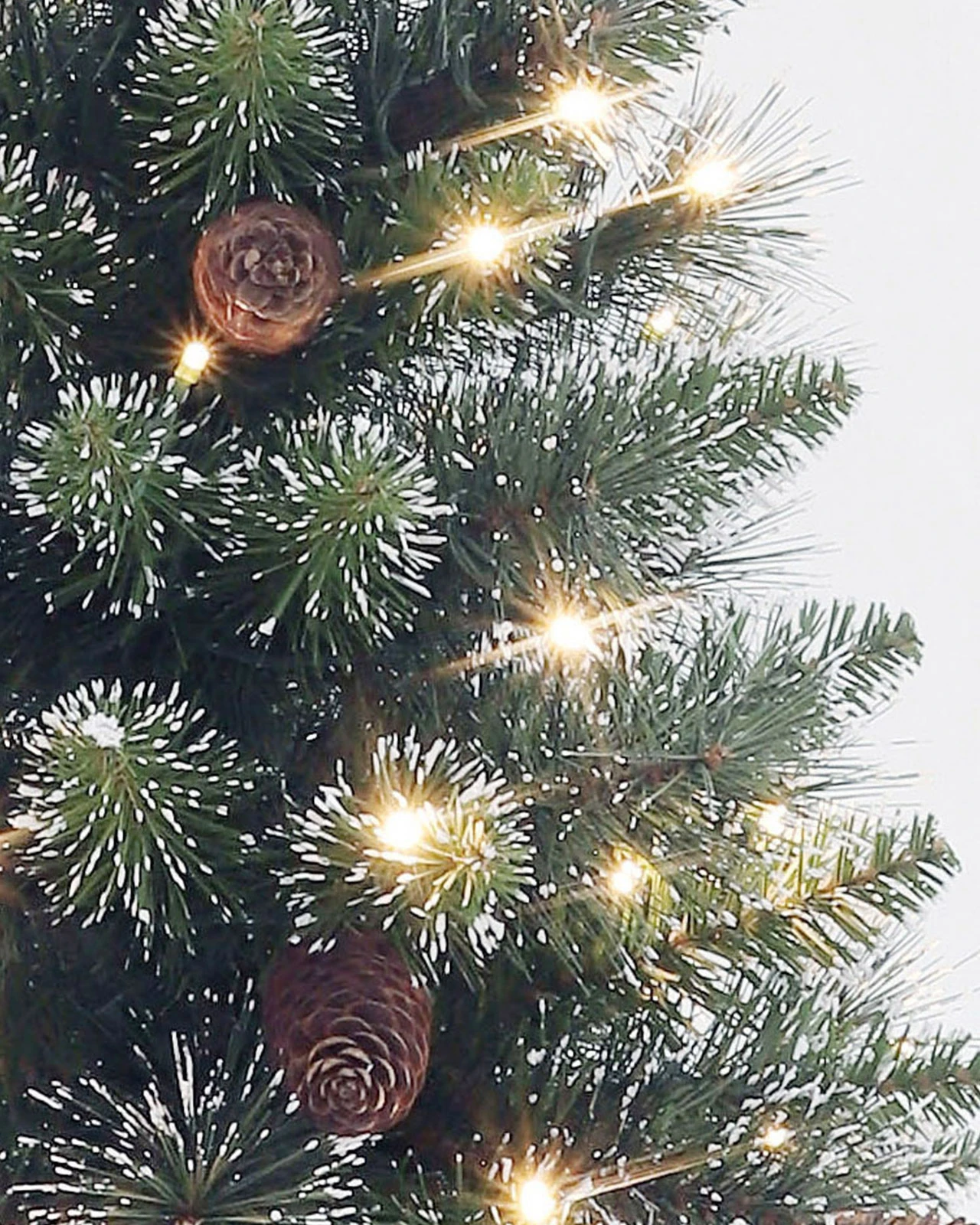 Pre-Lit Frosted Pine Tree w/ Pot, Pinecones