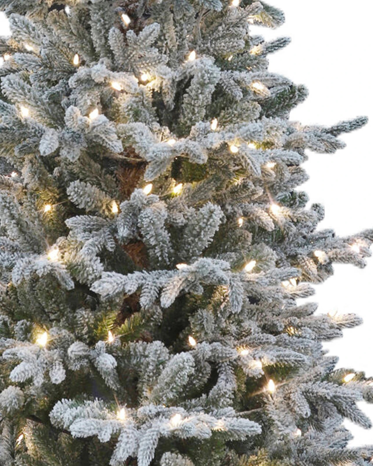 Pre-Lit Flocked Fir Tree- Slim