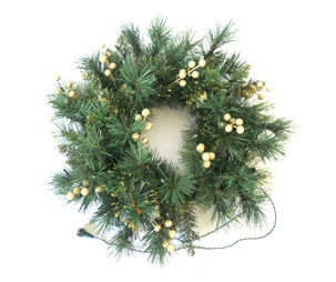 20 inch golden needle decoration wreath with led light