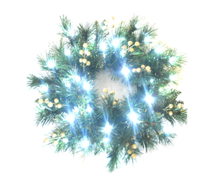 20 inch golden needle decoration wreath with led light