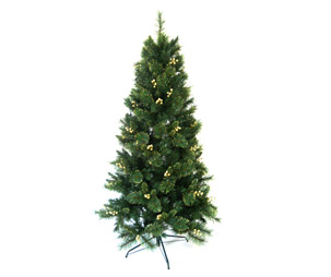 6ft golden needle tips pre-lit christmas tree