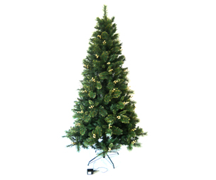 7ft golden needle tips pre-lit christmas tree