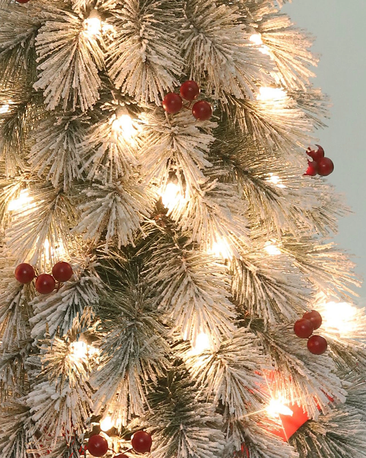 Pre-Lit Flocked Pine Tree w/Sled