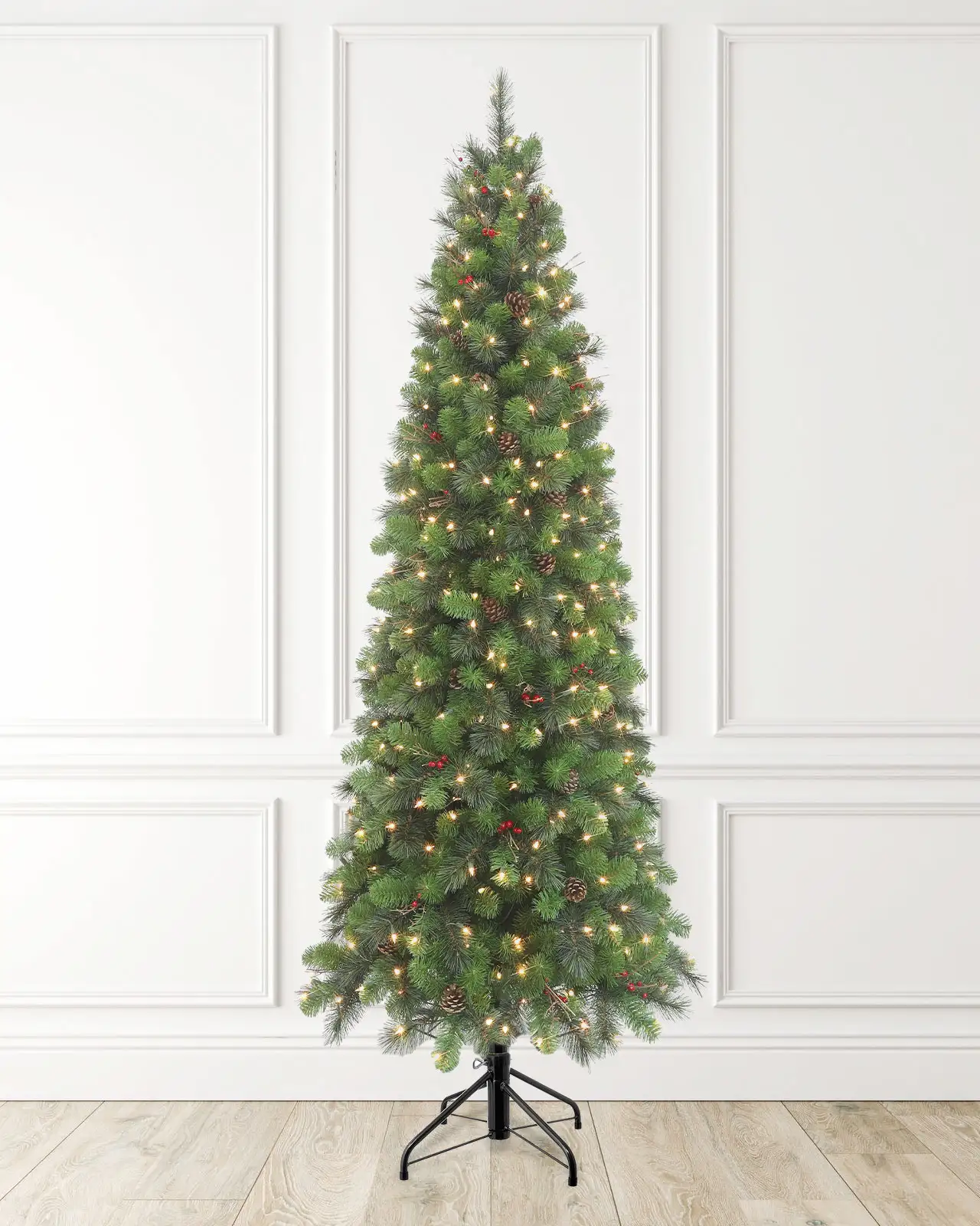 Pre-Lit Green Pine Tree-Slim