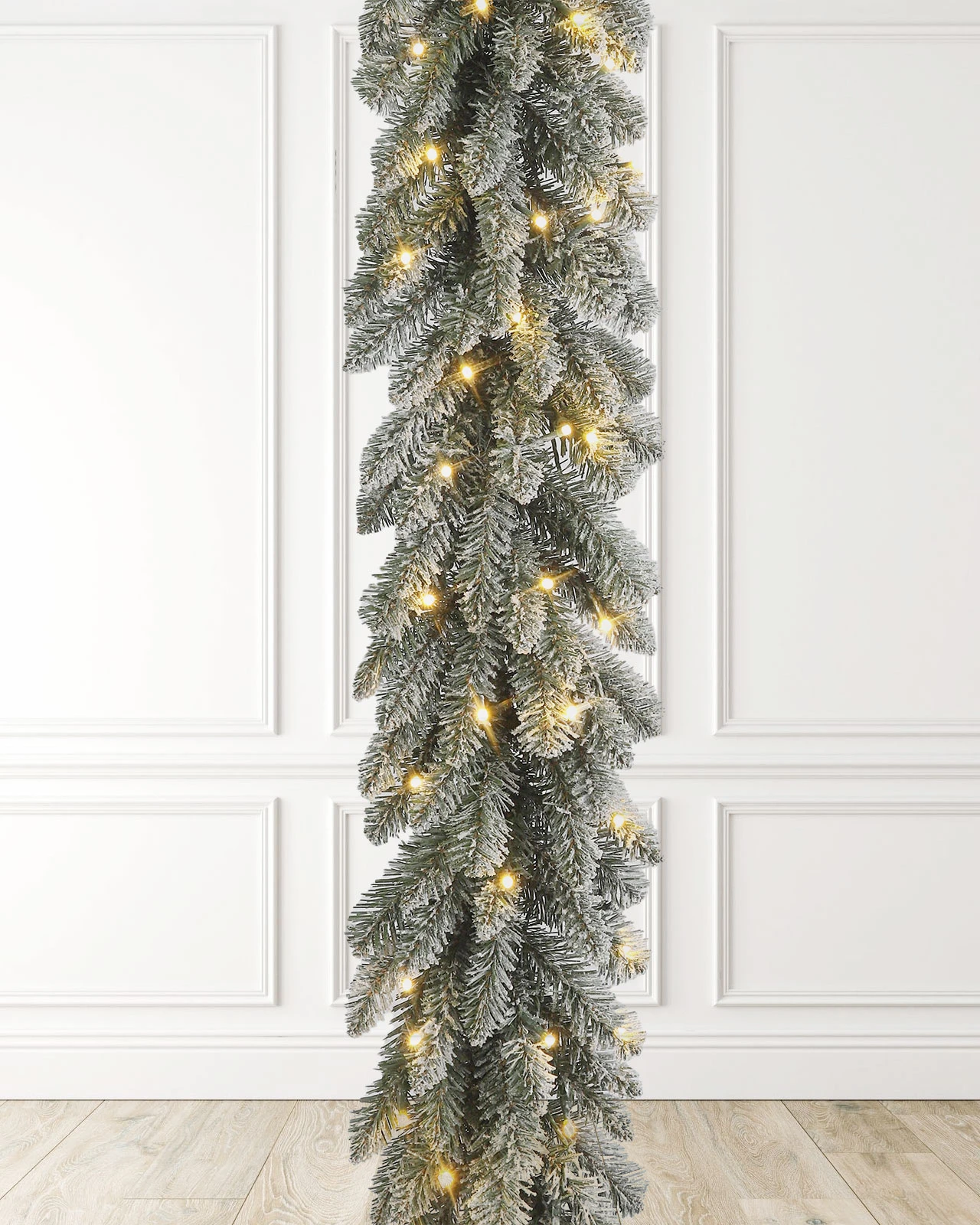 Pre-Lit Flocked Garland