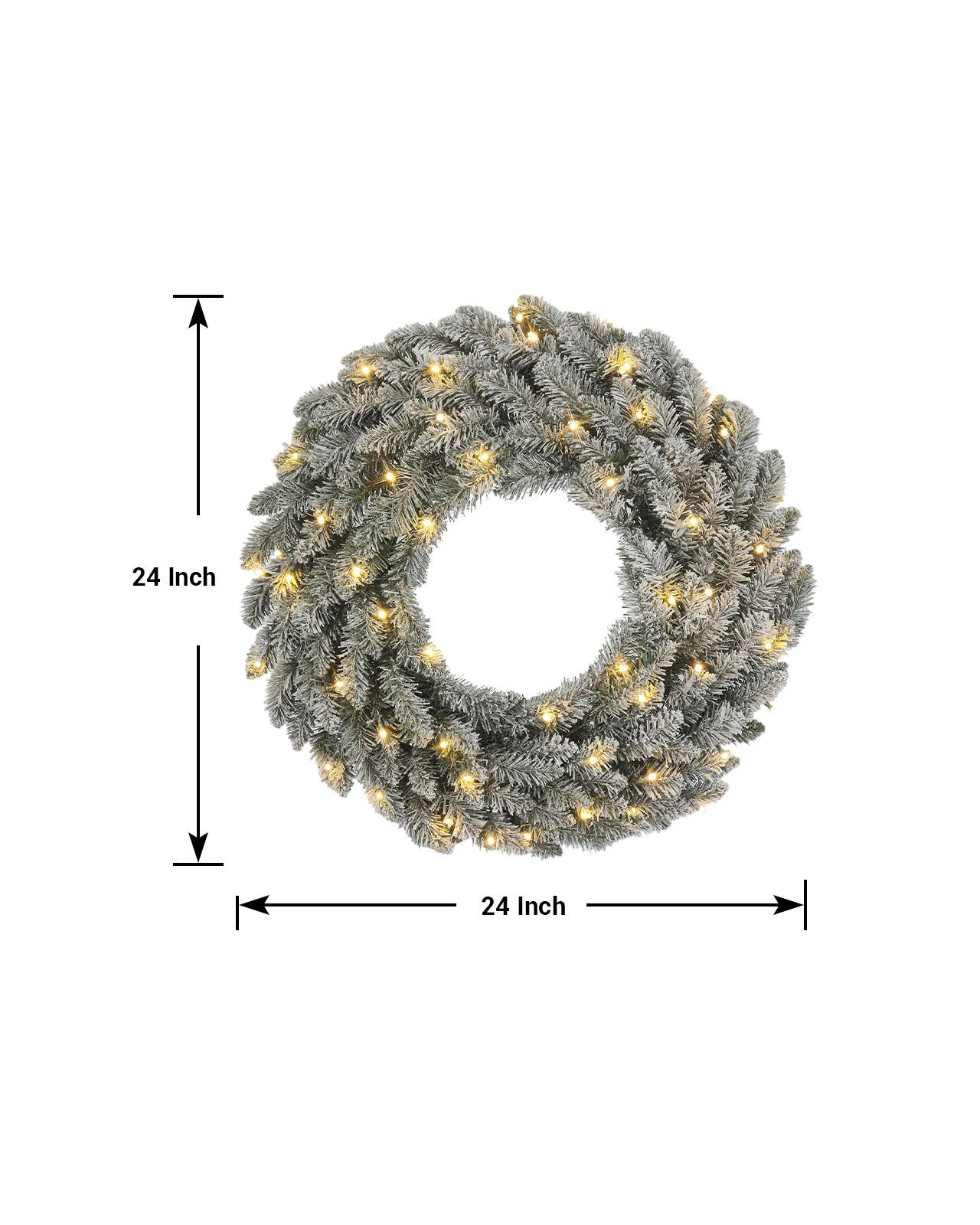 Pre-Lit Flocked Wreath