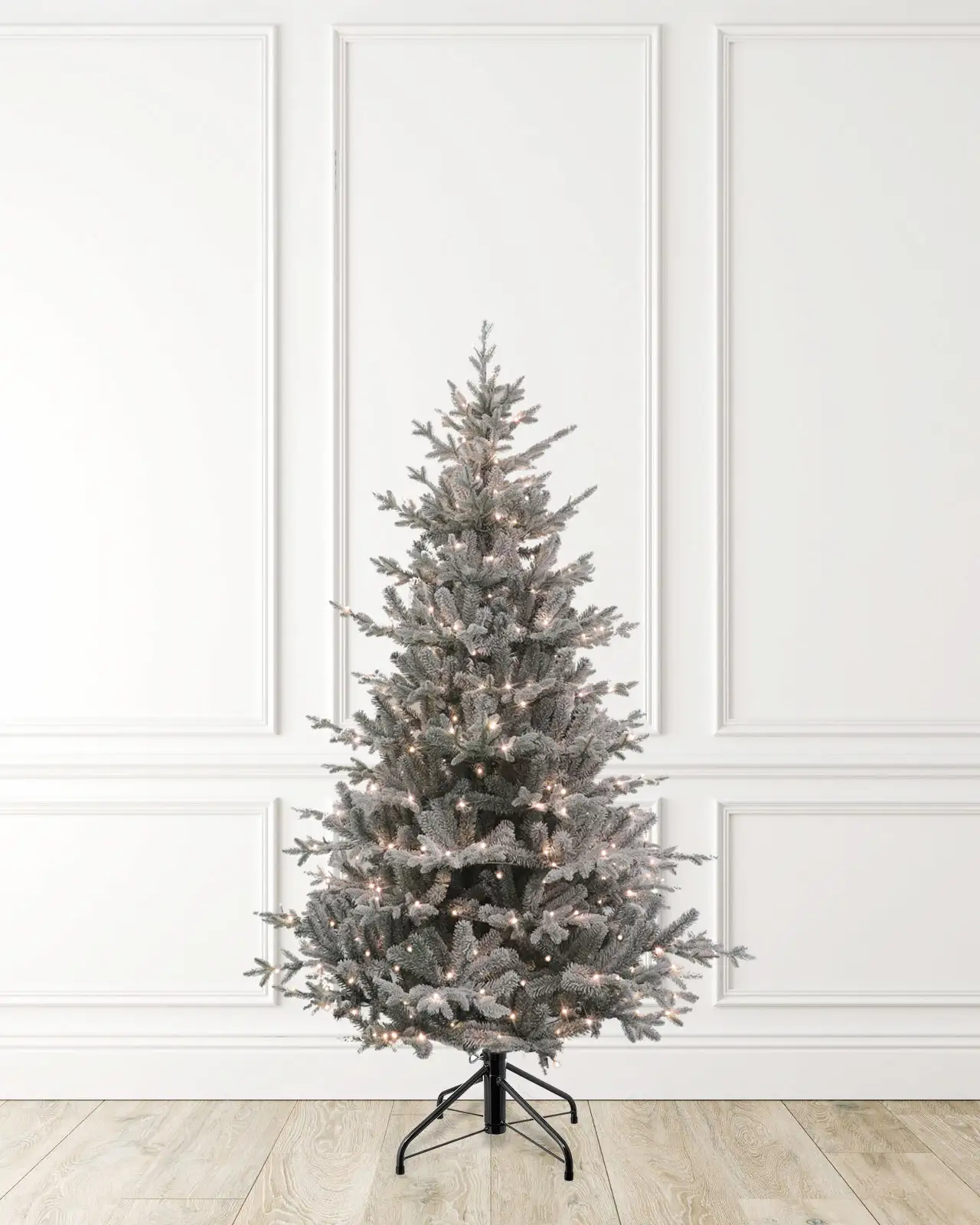 Pre-Lit Flocked Fir Tree