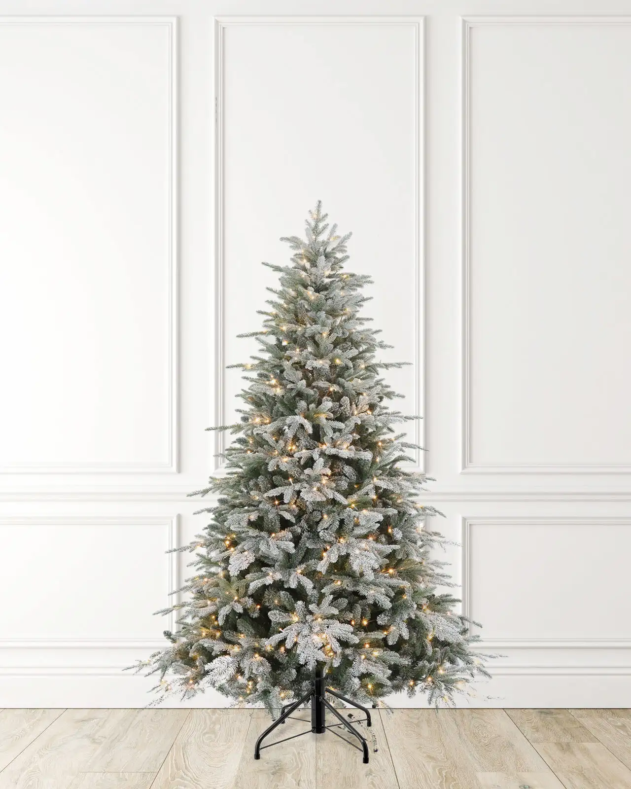 Pre-Lit Flocked Spruce Tree
