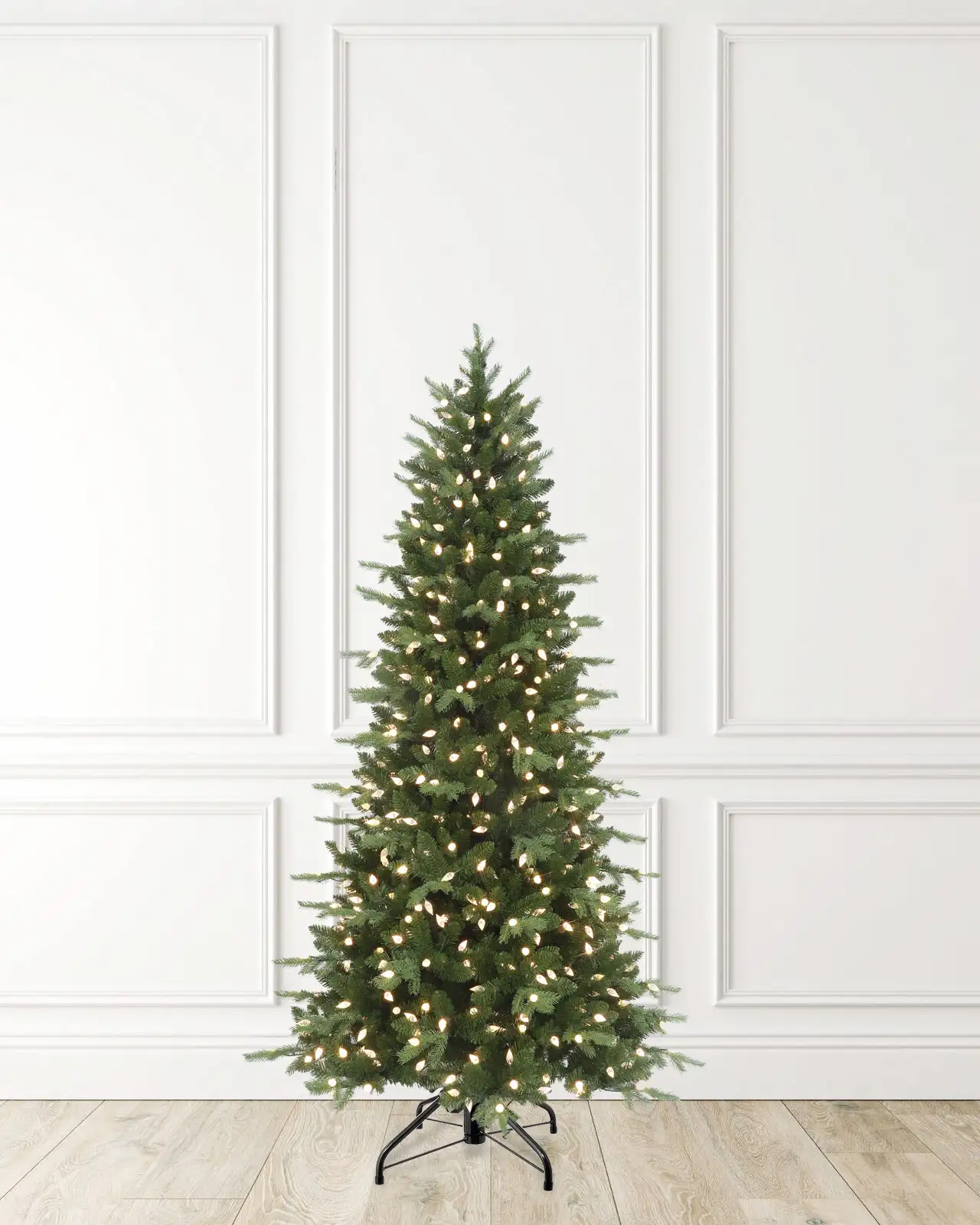 Pre-Lit Green Spruce Power Pole Tree-Slim