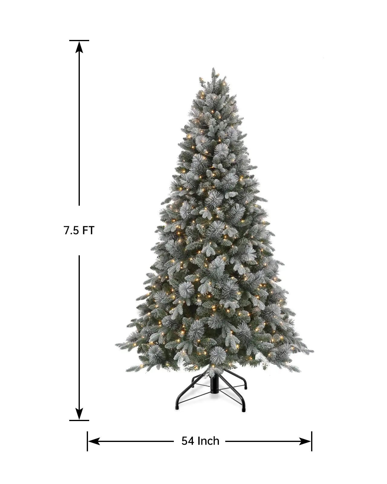 Pre-Lit Flocked Pine Tree