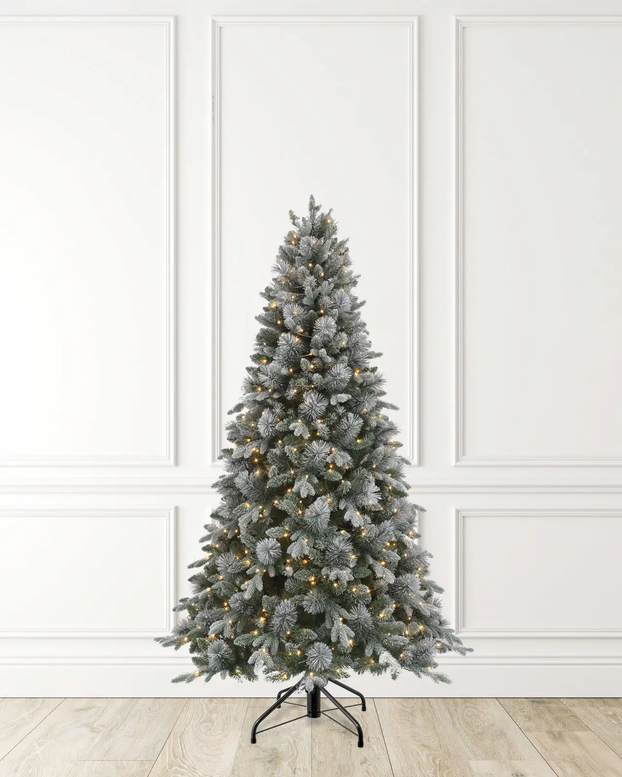 Pre-Lit Flocked Pine Tree