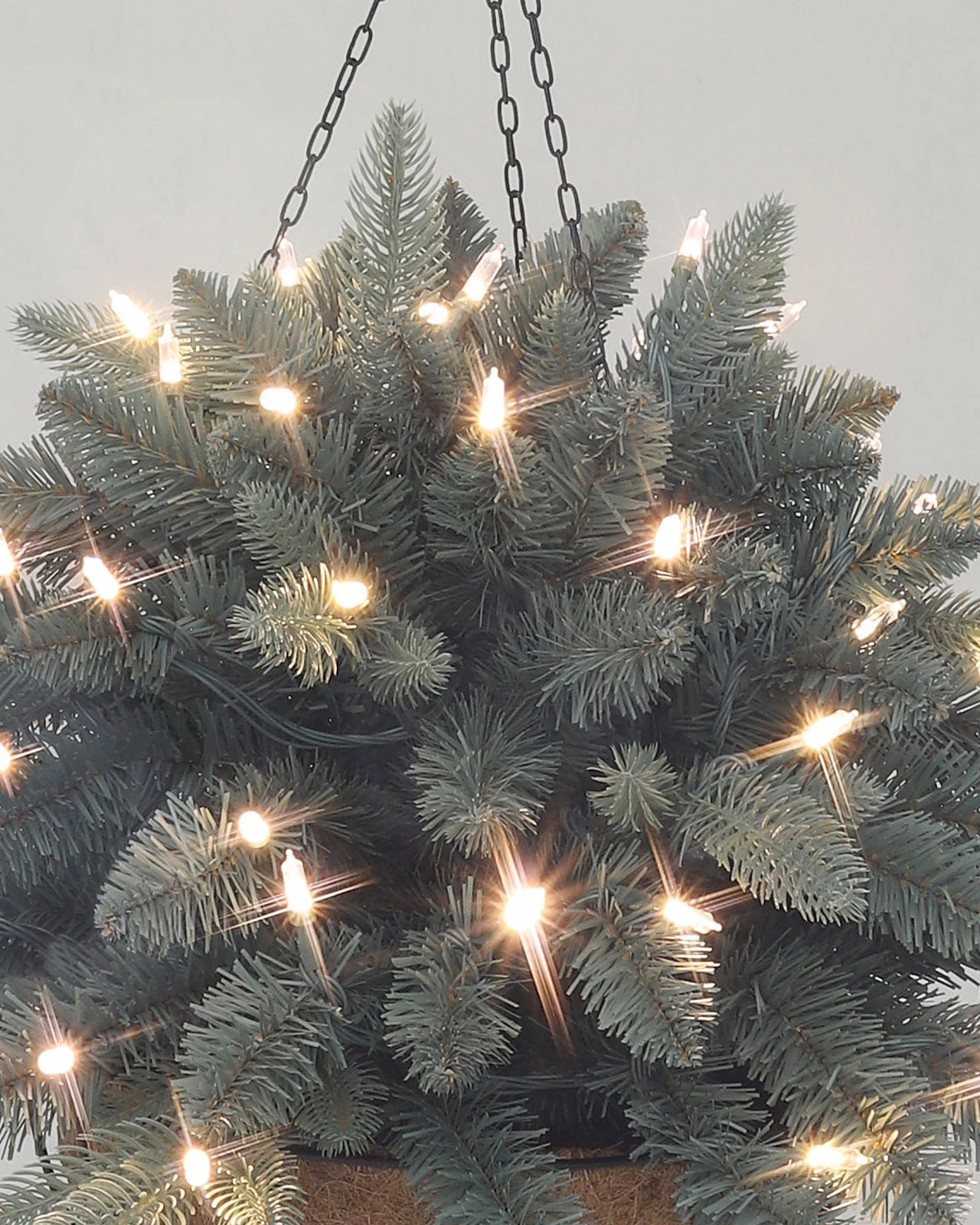 Pre–Lit Blue Hanging Basket