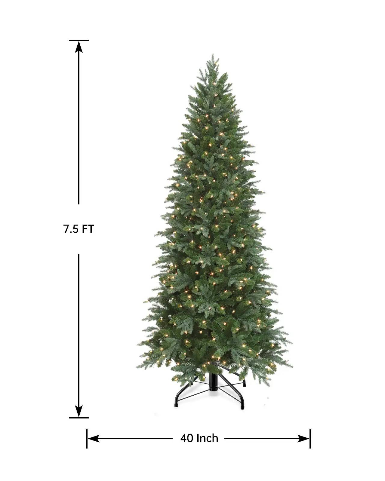 Pre-Lit Green Fir Power Pole Tree- Slim