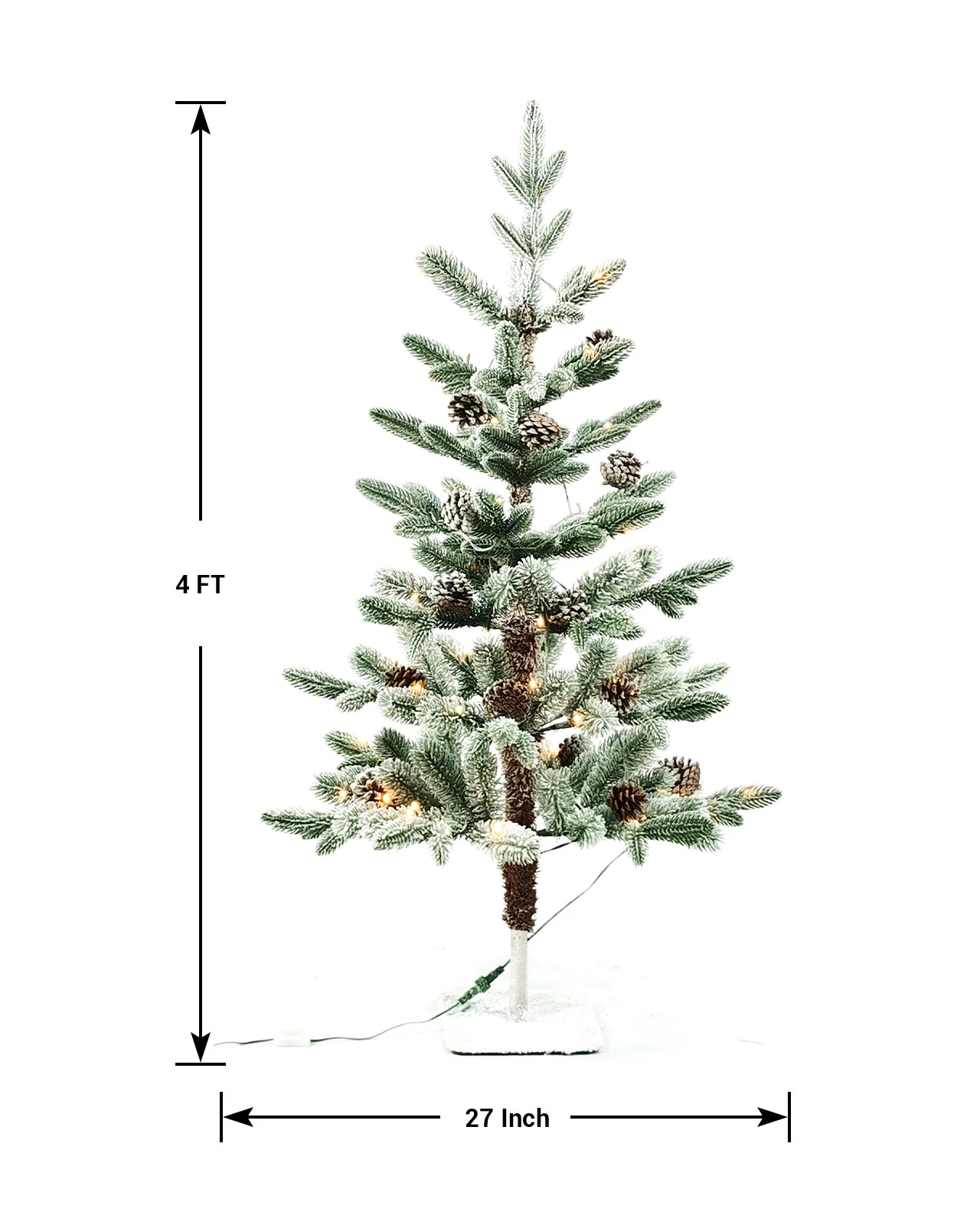 Pre-Lit Flocked Alpine Tree