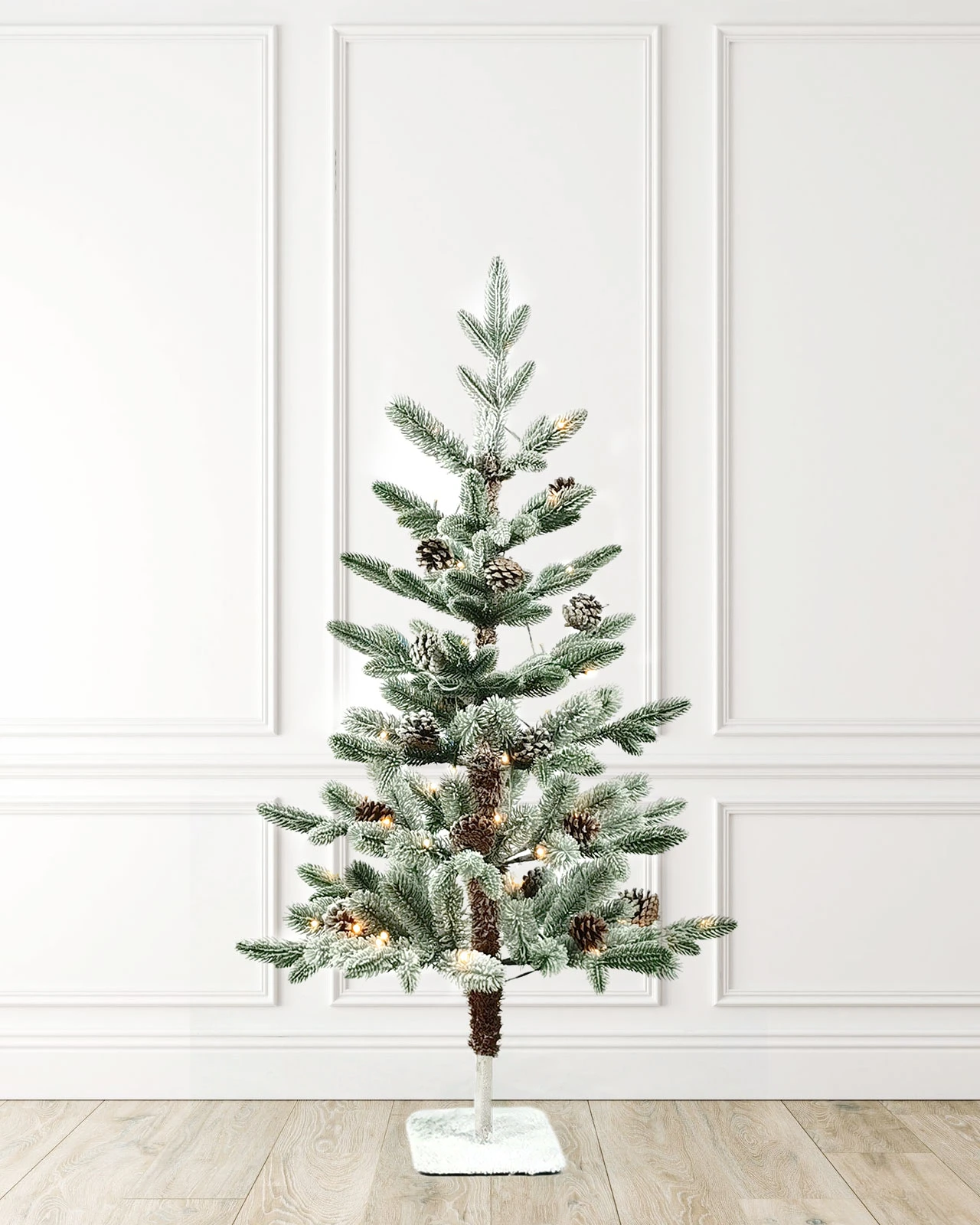 Pre-Lit Flocked Alpine Tree
