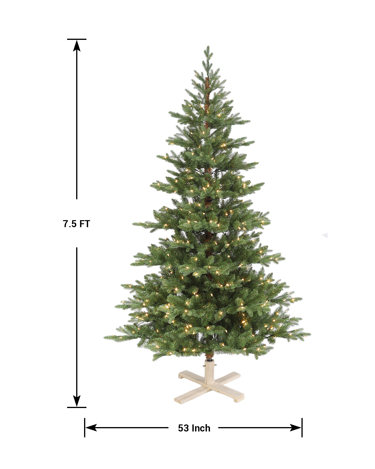 Pre-Lit Green Fir Tree w/ Power Pole