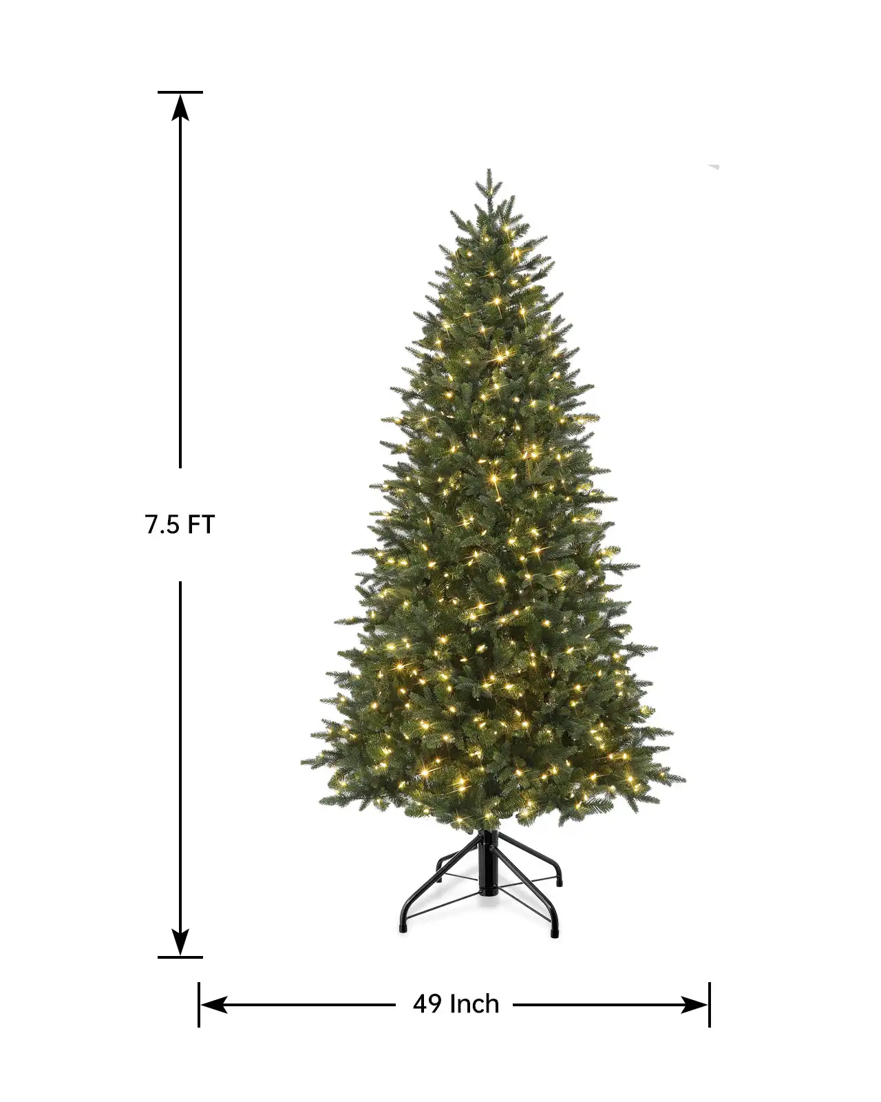 Pre-Lit Green Fir Power Pole Tree- Slim