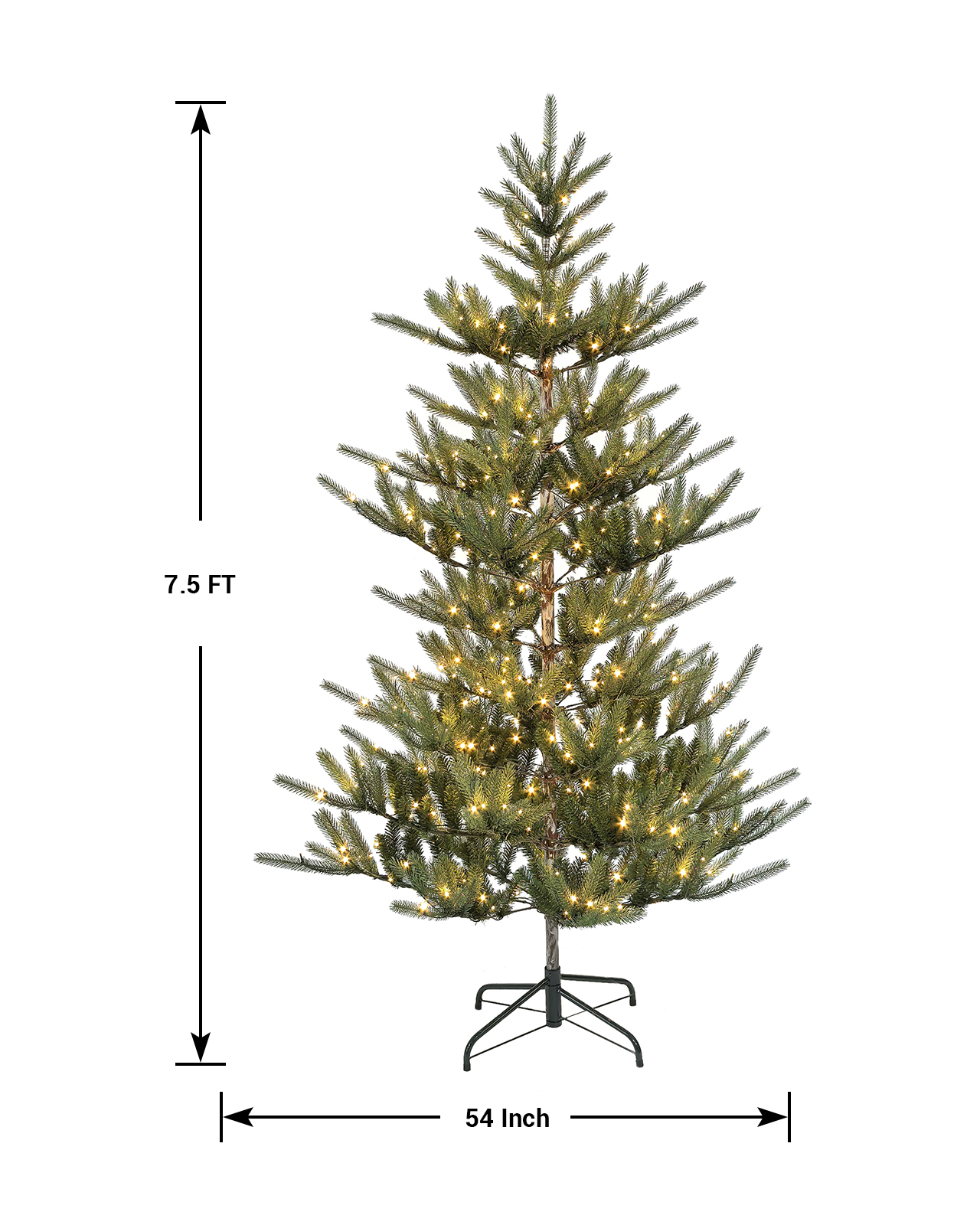 Pre-Lit Green Fir Tree w/ Power Pole