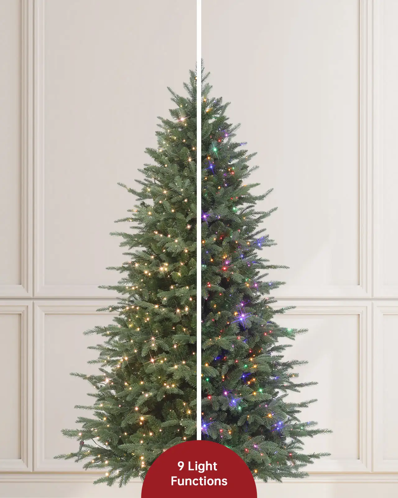 Pre-Lit Green Fir Power Pole Tree- Slim