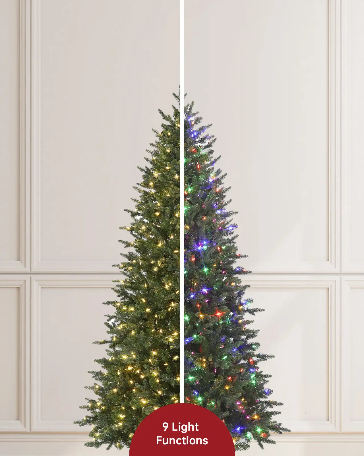 Pre-Lit Green Fir Power Pole Tree- Slim