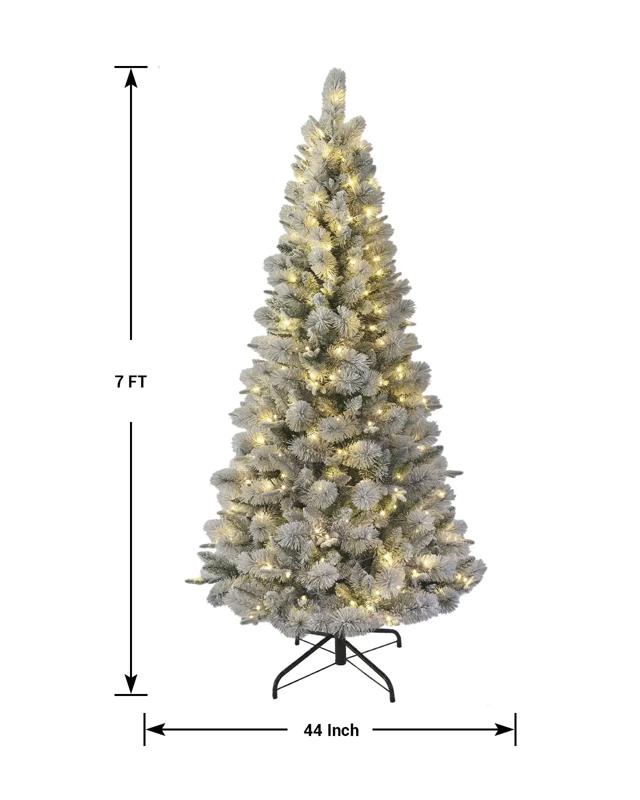 Pre-Lit Flocked Pine Tree